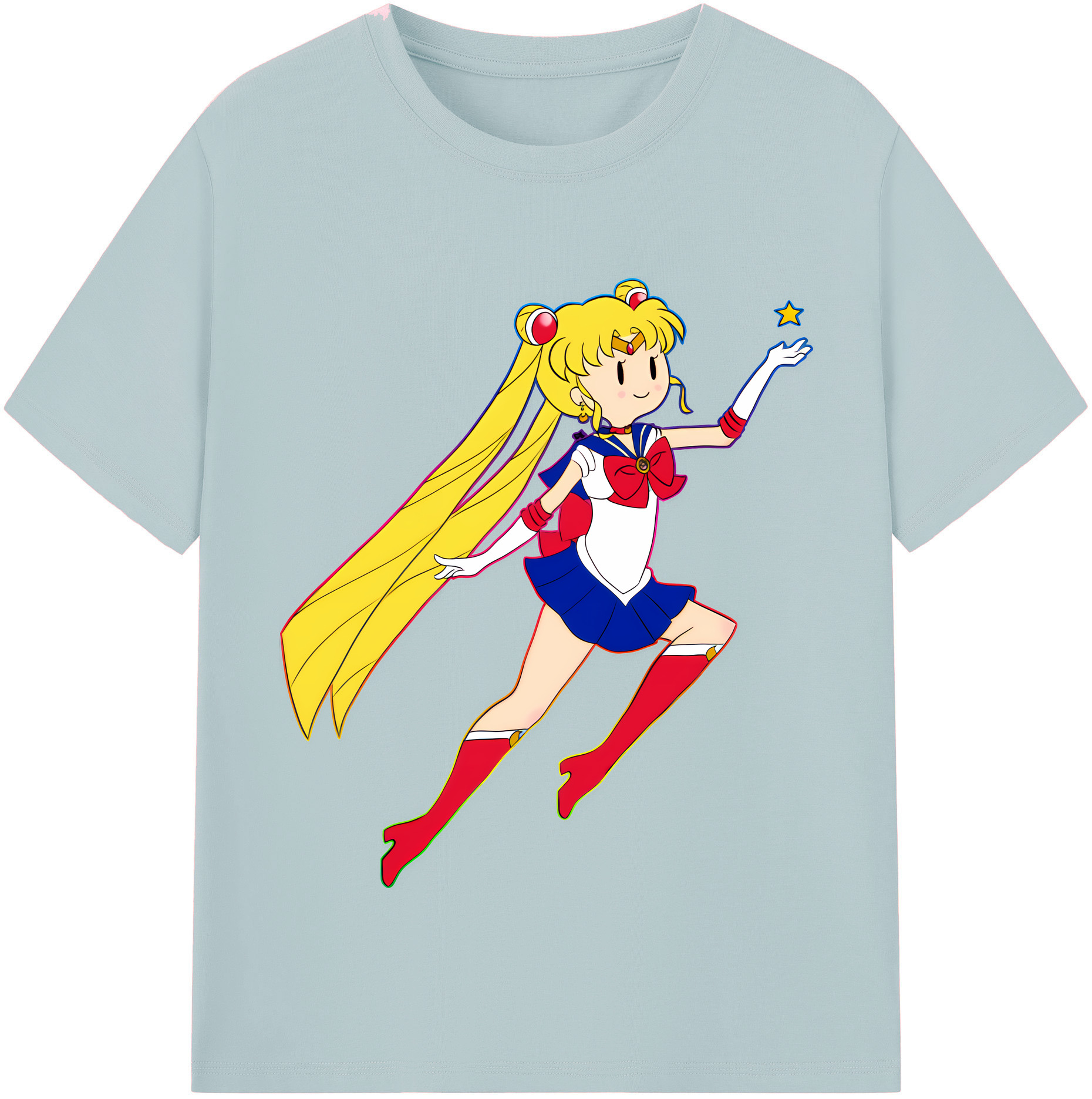 （画像用） 美少女戦士セーラームーン 月野 うさぎ つきの うさぎ Sailor Moon Tsukino Usagi 綿100％半袖Tシャツ（フロントプリント）